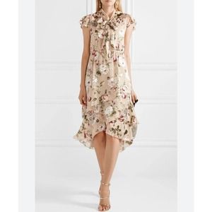Alice + Olivia Lavenia Floral Tiered Ruffle Midi Dress